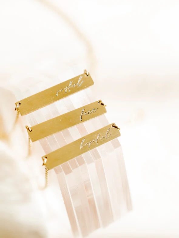 Anthem Bar Necklace - Gold