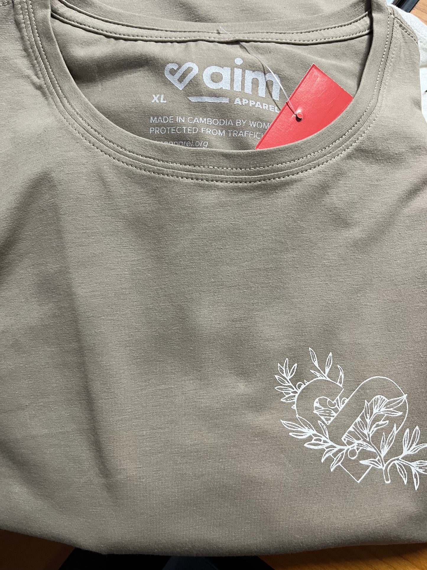 Empower Tee: Cappuccino - AIM CAMBODIA EXCLUSIVE