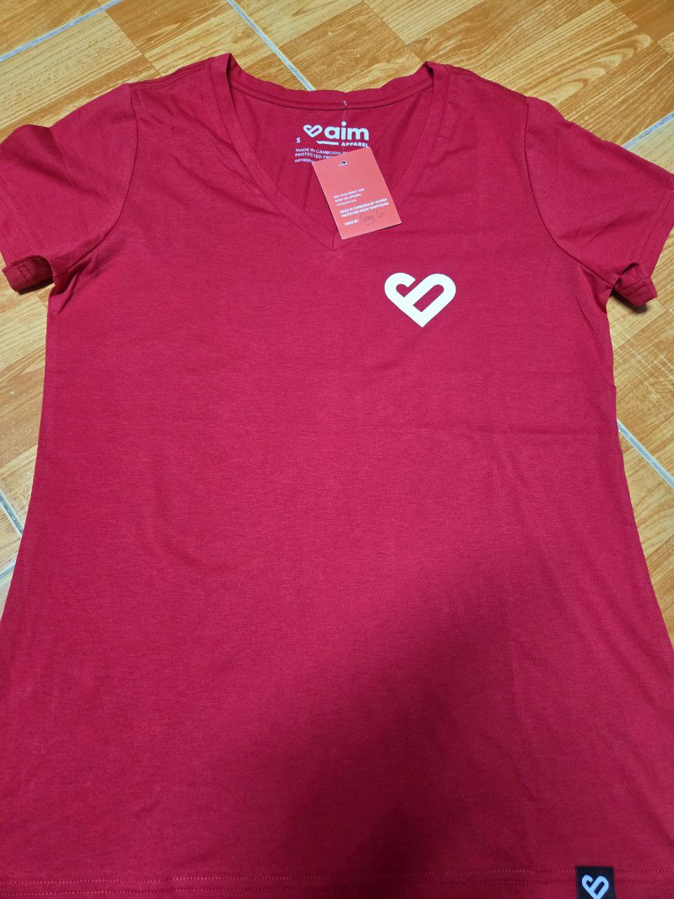 AIM Heart - Women's V-Neck (RED)