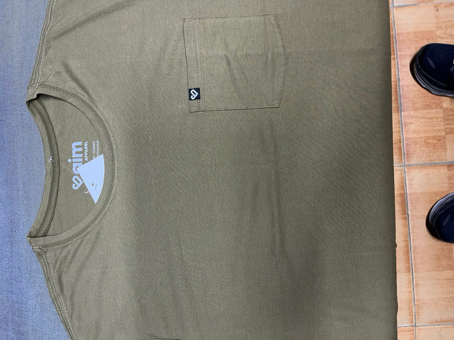 Blank Pocket Tee: Military Green