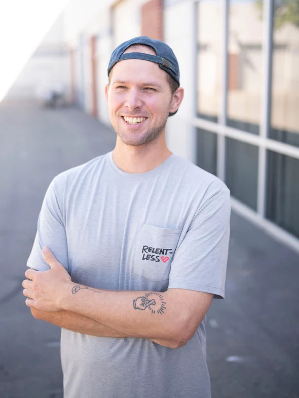 Relentless Love Pocket Tee: Gray