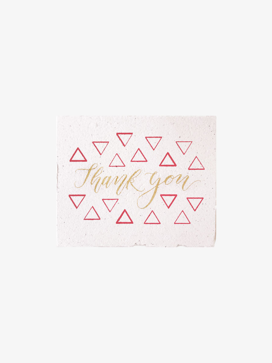 Pink & Gold Thank You Card