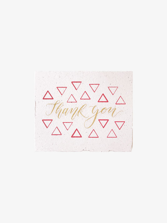 Pink & Gold Thank You Card